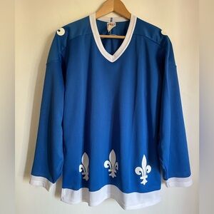 Vintage Blank CCM Made In Canada Quebec Nordiques No Logo Jersey Size M